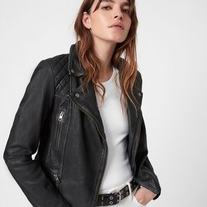 All Saints Cargo Leather Biker Jacket US 6 / UK 10